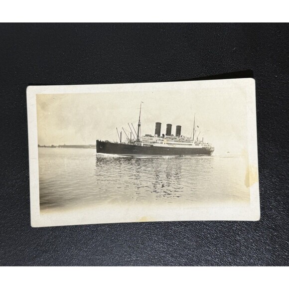 Other - RMS Caledonia Boston Harbor 1928 Photo Annotated Voyage Notes WWII HMS Scotstoun